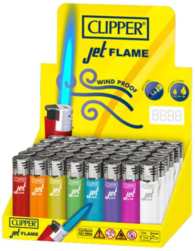 Clipper Αναπτήρας Αντιανεμικός Jet Flame - Crystal Rainbow 2