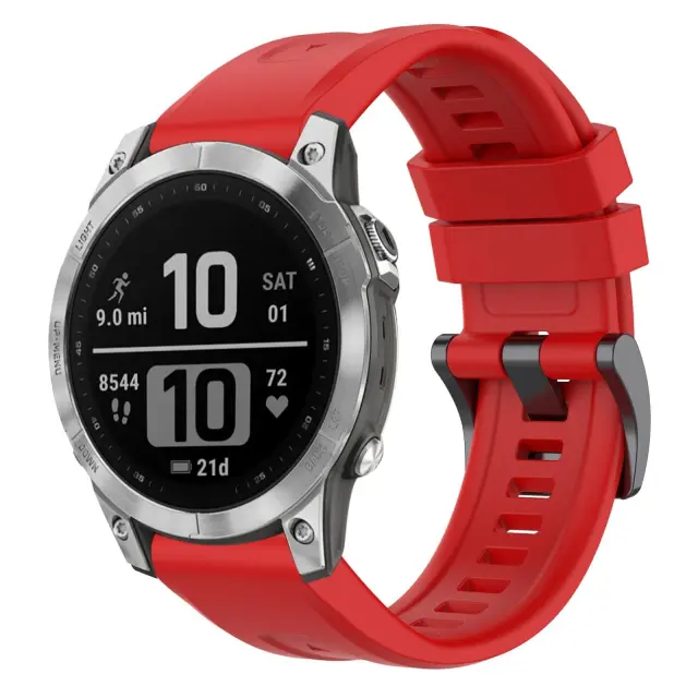 Λουράκι Σιλικόνης Silicone Strap Για Garmin Fenix 5/6/6 Pro/7/8/9 (47mm) - Κόκκινο (Series 7 Look) OEM