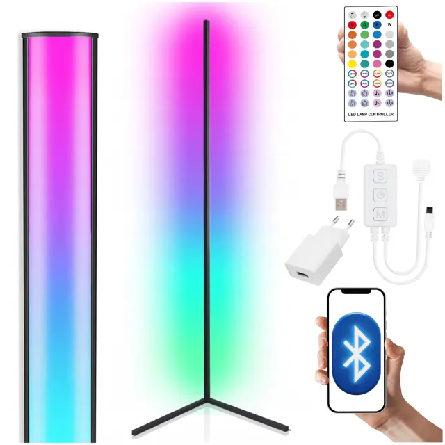 LIGHT4ME WALL POLE 1 corner standing floor lamp RGB LED white wireless remote Bluetooth app 152 cm