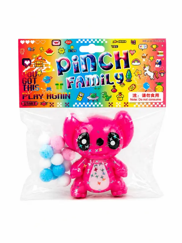 Squishy Παιχνίδι Anti-Stress Stitch Φούξια Με Φως 87300 OEM