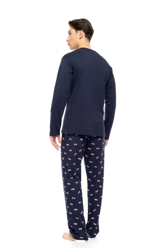 W-M801 - Yacht Blue - PYJAMA NAVY BLUE CARS - XXL 3