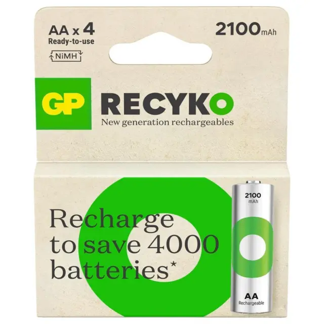 GP ReCyko 2100mAh rechargeable batteries AA / R6 Ni-MH (GPB20982) GP BATTERIES