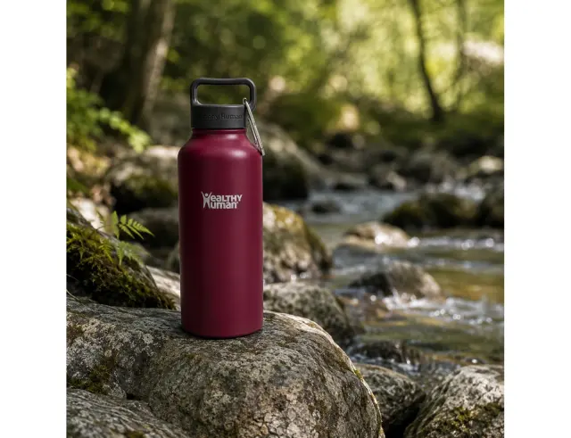 Μπουκάλι Θερμός Stein Healthy Human με χωρητικότητα 950ml και διατήρηση θερμοκρασίας 12h ζεστό / 24h κρύο - Merlot 32OZ - Merlot