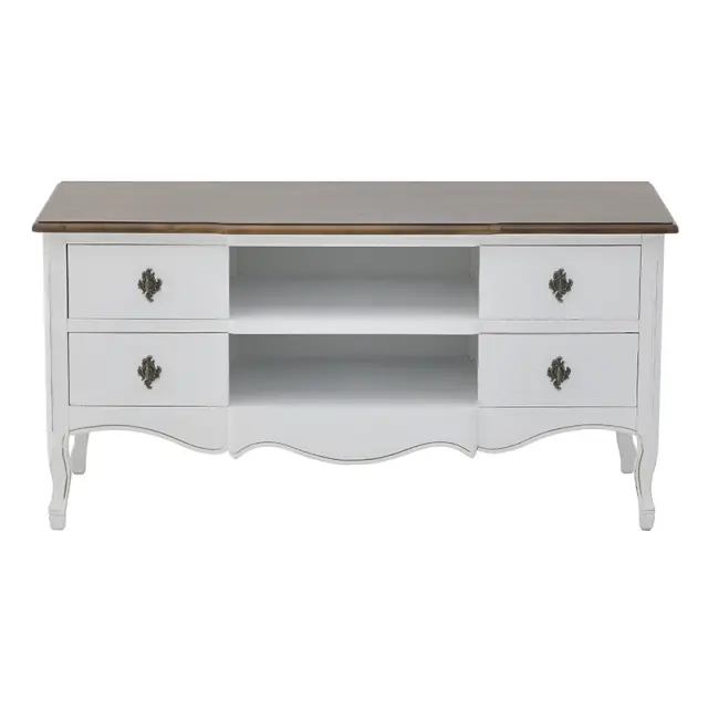 Έπιπλο Τηλεόρασης Λευκό/Φυσικό Ξύλο 120x48x60cm 3-50-482-0134 3