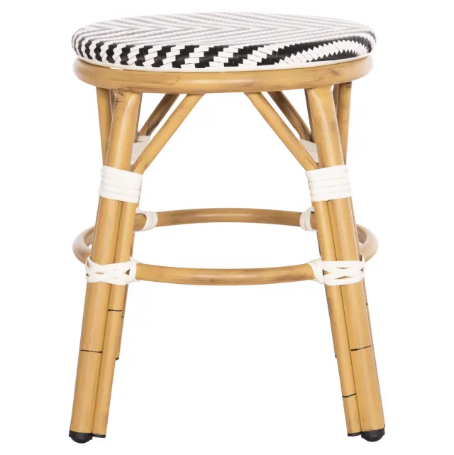 ΣΚΑΜΠΟ ΑΛΟΥΜΙΝΙΟΥ FB96285.03 BAMBOO LOOK-TEXTILENE ΛΕΥΚΟ-ΜΑΥΡΟ Φ36x46Υεκ. 3