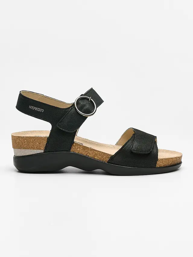 Mephisto Πέδιλα Γυναικείο δέρμα Nubuck Μαύρο MEP/ORIANA BLACK 3