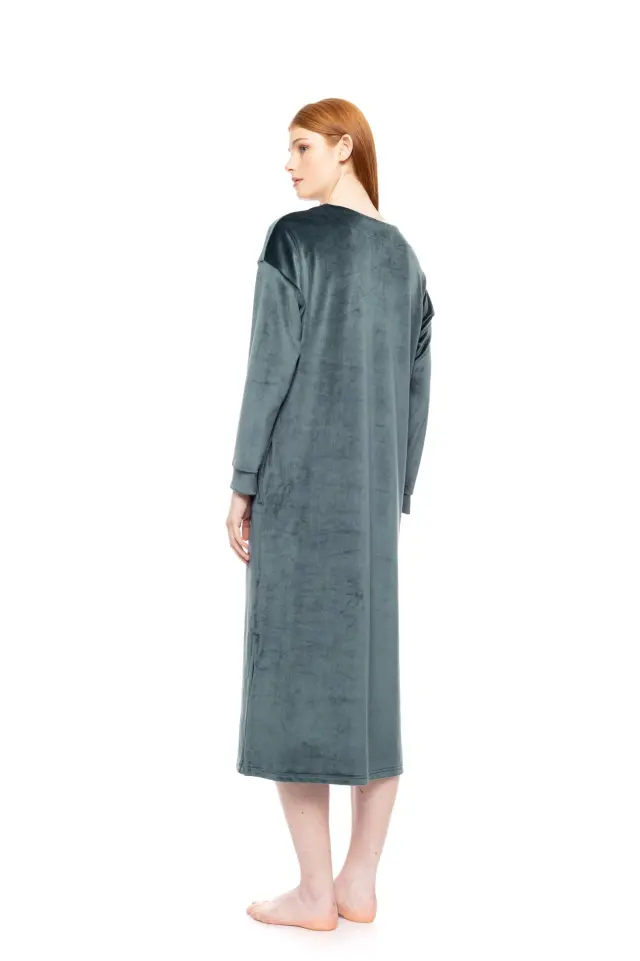 W1891 - Dusty Pink - NIGHTGOWN LONG SOFT VELVET 3