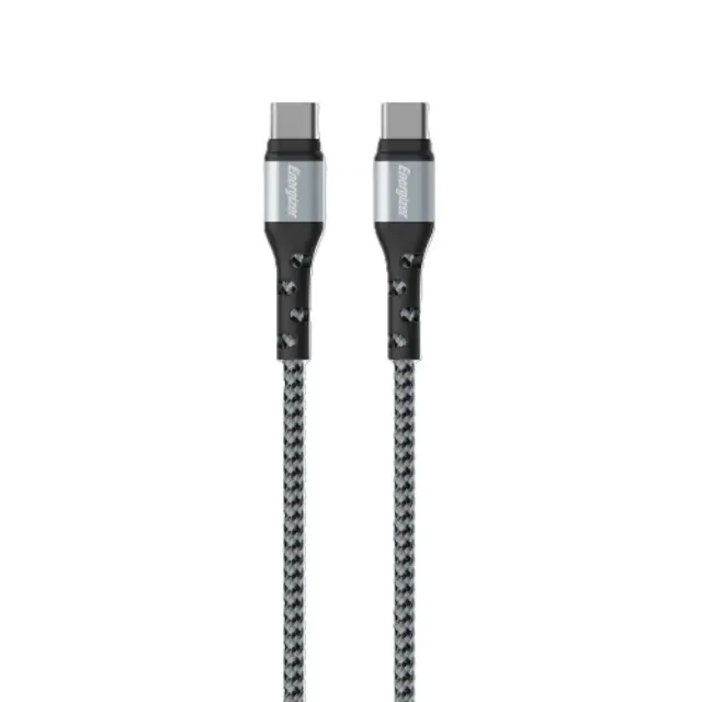 Καλώδιο σύνδεσης Energizer Metal & Braided Nylon Cable USB-C σε USB-C 2.0 Ασημί 2m
