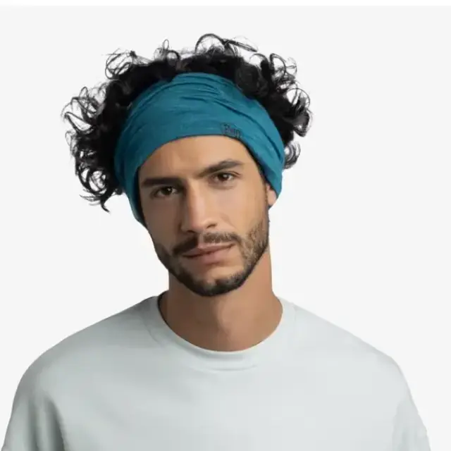 Buff Merino Lightweight Solid Teal Αθλητικό Περιλαίμιο 3