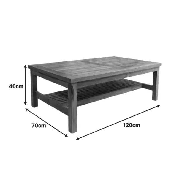 Τραπέζι σαλονιού Louf pakoworld καρυδί teak ξύλο 120x70x40εκ 2