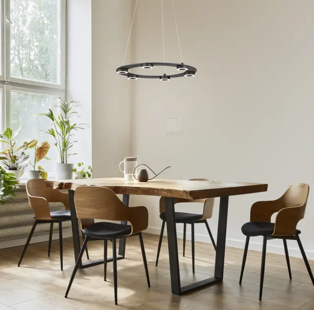 EIGHT Κρεμαστό Φωτιστικό LED Ματ Μαύρο Ø45cm Dimmable IP20 3