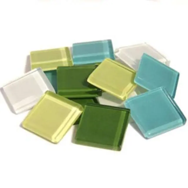 Γυάλινες Ψηφίδες Soft Glass - Green Mix - 20x20mm - 200gr