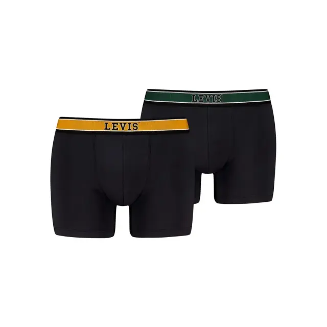 Levi's Ανδρικό Boxer Logo Colleagic- Διπλό Πακέτο, Χρώμα Black Combo - M