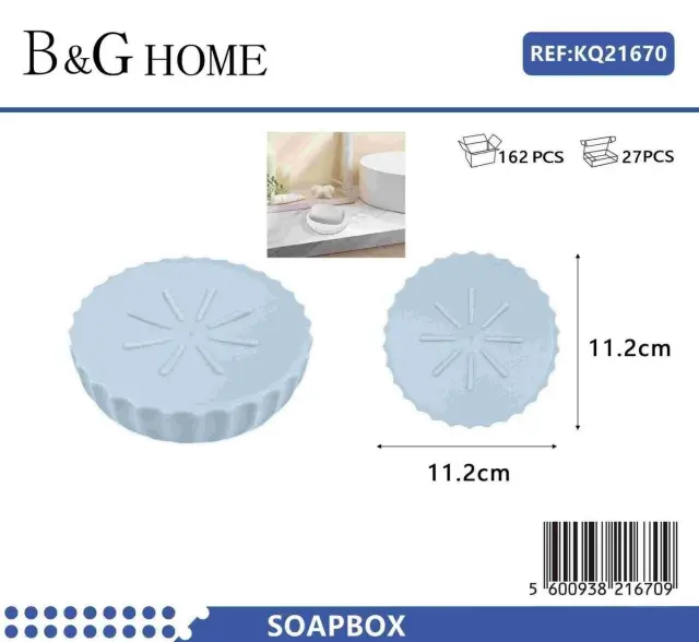 Σαπουνοθήκες μπάνιου πλαστικές - Σετ 9pcs - Light Blue - 21670 2