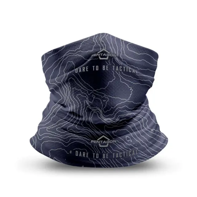 Pentagon Skiron Neck Gaiter Topographic Map-Περιλαίμιο από 100% Πολυεστέρα - 05RF-Raf Blue-Μπλέ