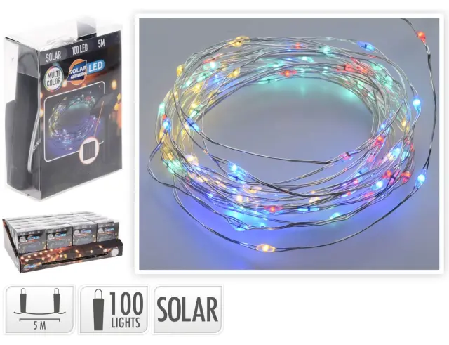 Deco 100 Ηλιακά Φωτάκια MicroLED - 5 Μέτρα + 2 Μέτρα σύνδεσης, Ασημί συρμάτινο καλώδιο - Πολύχρωμο CZ6540020 2