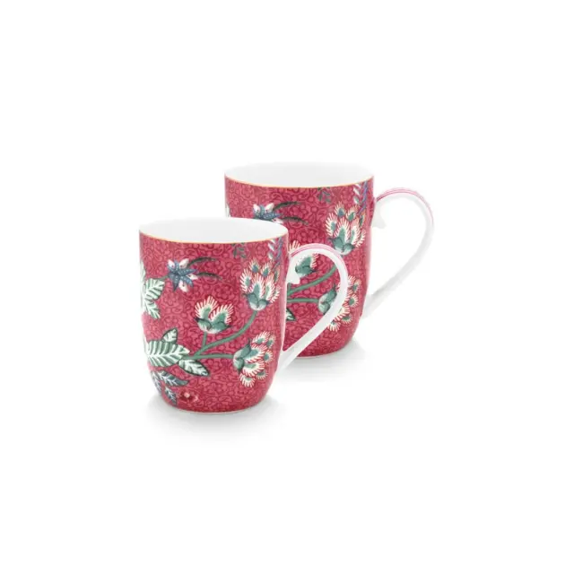 Pip Studio Σετ 2 Κούπες 145ml / Set 2 Mugs in a Gift Box: Flower Festival (2 χρώματα) - Ροζ