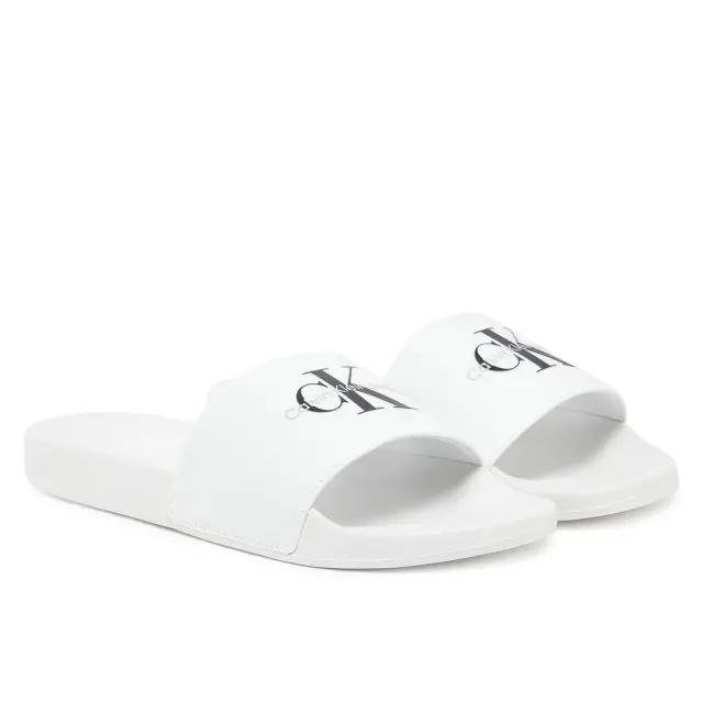 Ανδρικές Παντόφλες Slide Calvin Klein YM0YM01271 0K4 Λευκές Άσπρο - 43 2