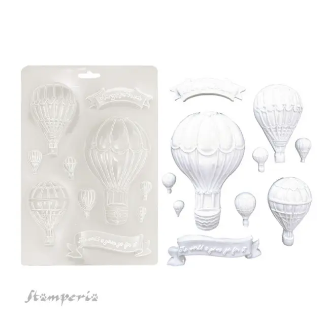 Καλούπι εύκαμπτο A5, 21x14.8cm, Stamperia, Timeless, Hot air ballons 3