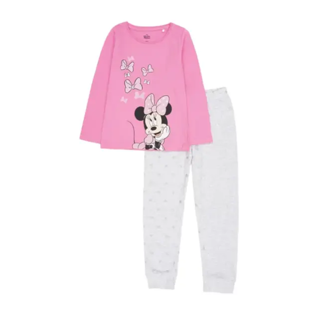 Πιτζάμα Μακρυμάνικη Minnie Butterfly Pink Grey Melange 8020309 - 6-7 Y (122cm)