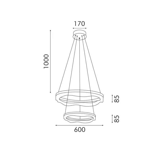 ΚΡΕΜΑΣΤΟ ΦΩΤΙΣΤΙΚΟ ACA HM25147R ΧΡΥΣΟ LED 60W 2700K-3000K-4000K IP20 D60+D40XH120CM / HM25147R 3