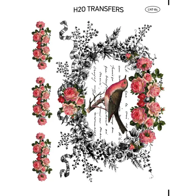 Χαρτί Easy Transfer, Στεφάνι και πουλί, LNT-84, 25x35cm