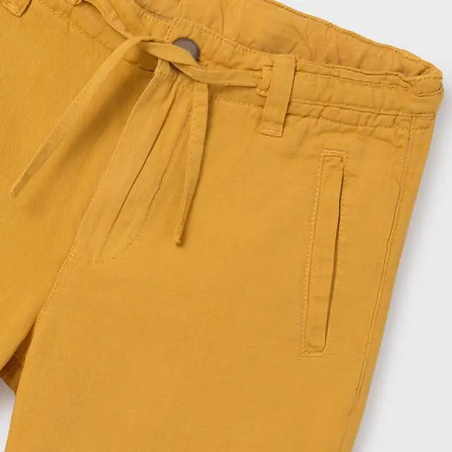 Junior 10 έως 18 ετών Βερμούδα λινή Better Cotton ώχρα - 12Ε 2