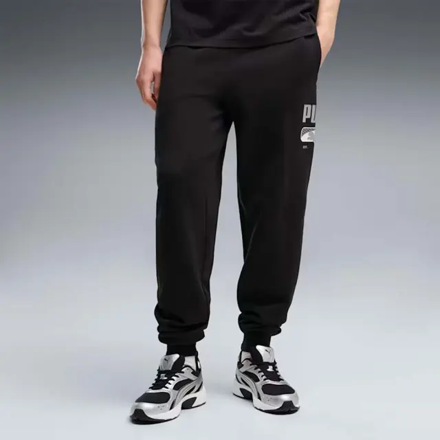 Puma Men's Sport Logo Play Fleece Sweatpants Μαύρο 694707-01 (Puma)