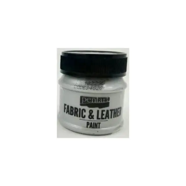 Fabric and leather paint 50 ml, Pentart -Χρώμα για ύφασμα και δέρμα, Silver