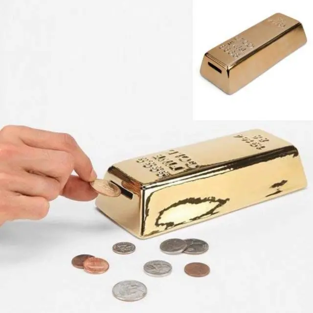 Κουμπαράς Ceramic Gold Bar Coin Bank Kikkerland