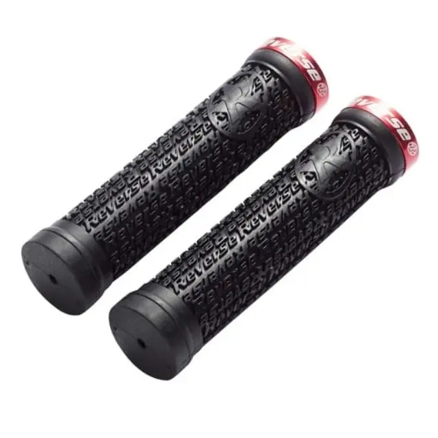 REVERSE Stamp Single Lock-On ΧΕΙΡΟΛΑΒΕΣ ΠΟΔΗΛΑΤΟΥ Ø30mm BLACK/RED