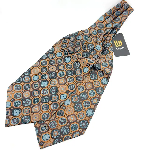 Γραβάτα Τύπου Ascot σε Dark Orange Μοτίβο