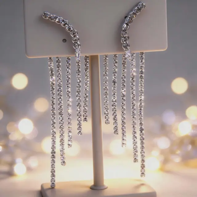Crystal Chain Drop Earrings