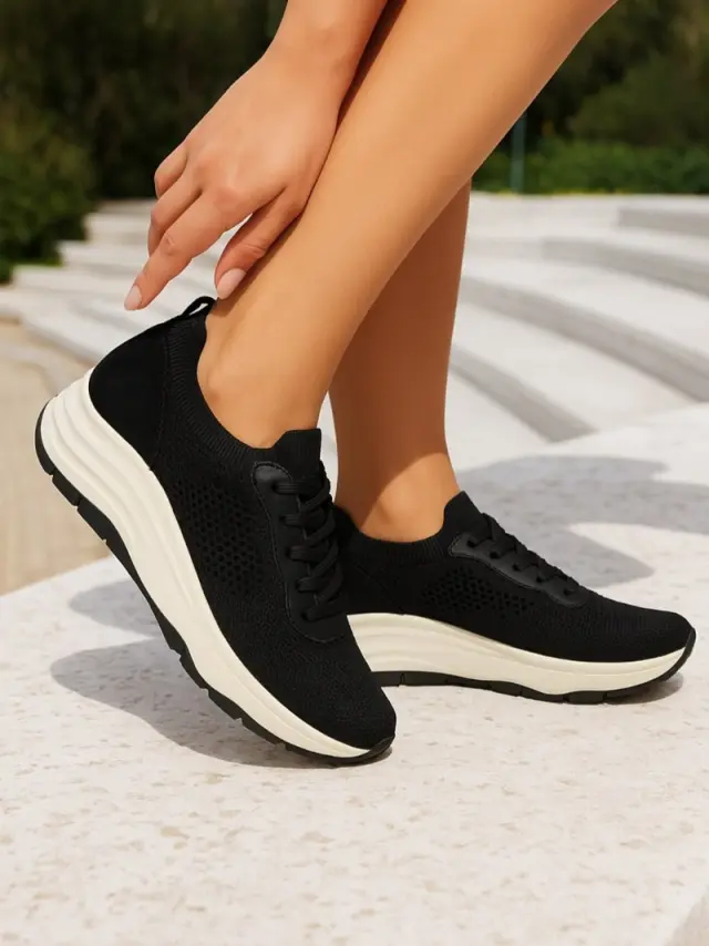 Imac Sneakers Γυναικείο ύφασμα/δέρμα Nubuck Μαύρο IMA/756370 BLACK 2