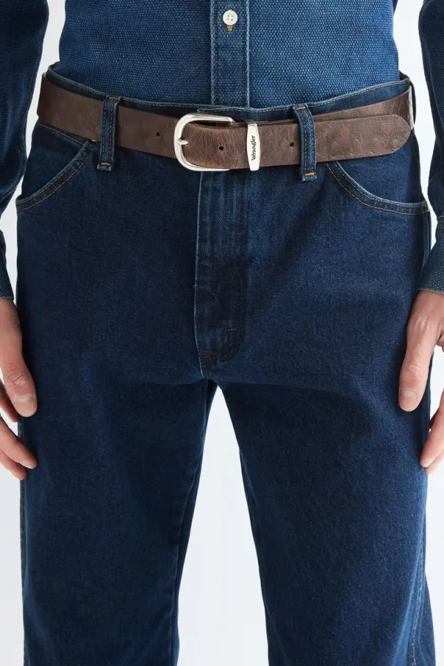 Wrangler EASY Δερμάτινη Ζώνη 112387406 - Dark Brown - 100 2