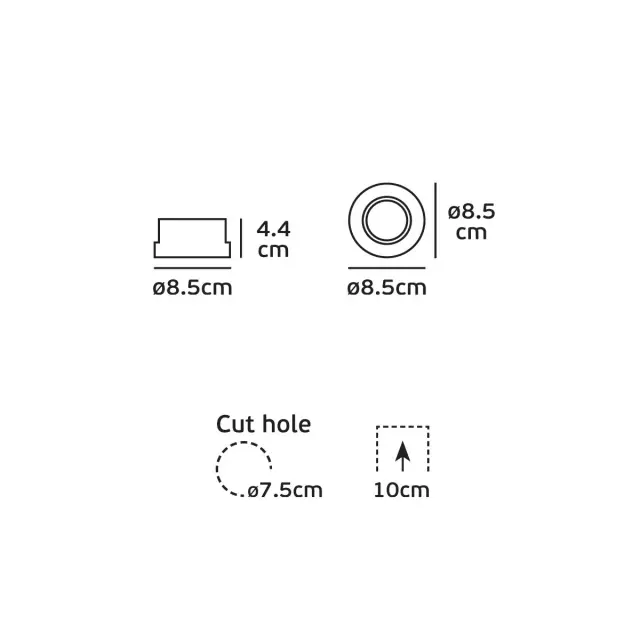 Irma 03059/W Σποτ στρογγυλό σταθερό IP65 ø8.5cm λευκό Άσπρο 3