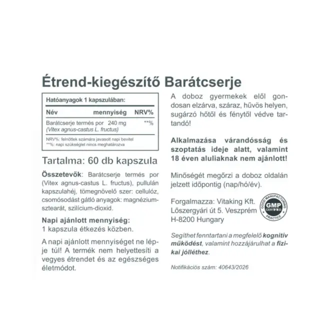Vitaking Chasteberry 240 mg 2
