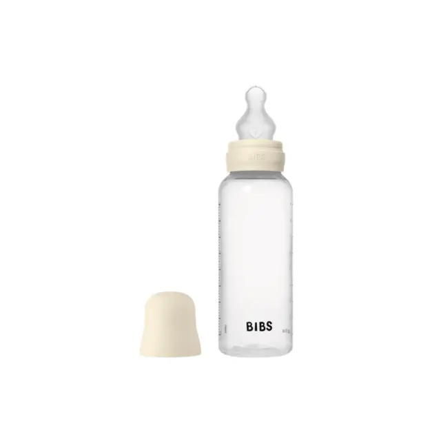 Μπιμπερό Πλαστικό Στρογγυλή Θηλή Silicone 270 ml Μεσαίας Ροής Bibs Ivory