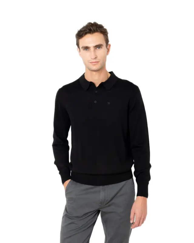 The Bostonians Merino ανδρική πλεκτή μπλούζα πόλο regular fit 3MP1001-1