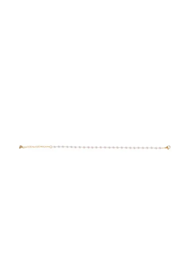 Ro-Ro Accessories Γυναικείο Βραχιόλι Ποδιού Αλυσίδα με Πέρλες από Ατσάλι Επιχρυσωμένο