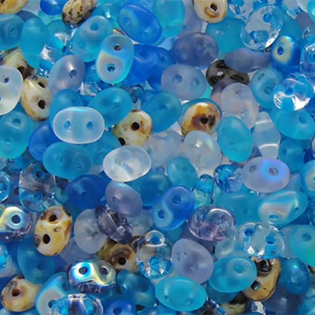 Χάντρα Superduo - Mix Frozen - 2.5x5mm ~10gr