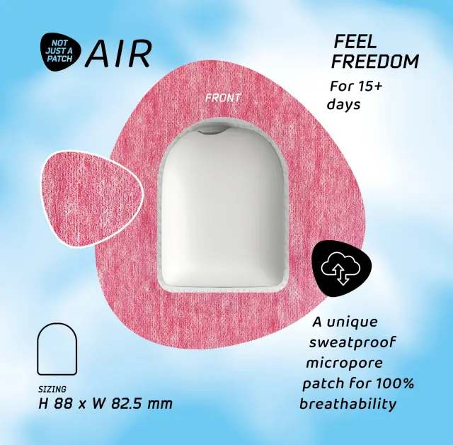 Not Just a Patch Air Cutout Αδιάβροχο Αυτοκόλλητο για Omnipod 20τμχ – Ροζ 2