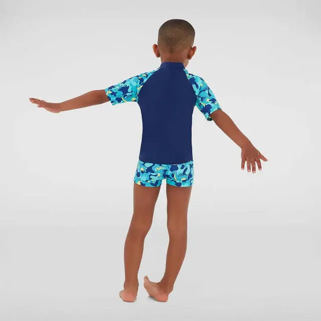 Speedo Infant Shortsleeve Printed UV Protection Rash Top Set Γαλάζιο 811883G748 (Speedo) 2