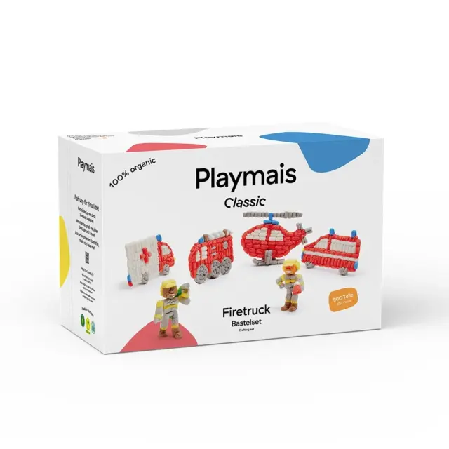 PlayMais Classic Κατασκευή με Σφουγγαράκια από Καλαμπόκι και Κάρτες 800τεμ – Πυροσβεστική (3+ ετών) PLM-160960