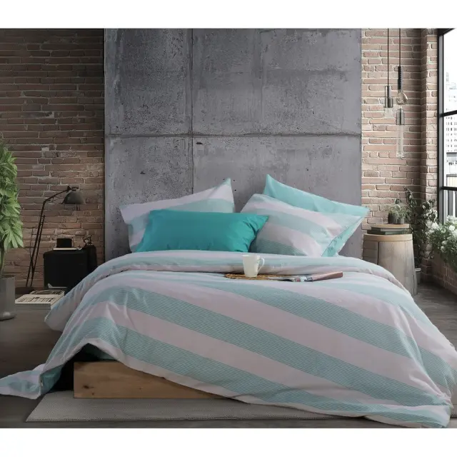 ΣΕΤ ΣΕΝΤΟΝΙΑ ΒΑΜΒΑΚΕΡΑ ΥΠΕΡΔΙΠΛΑ CASUAL STRIPE 240Χ270 NEF-NEF HOMEWARE PETROL