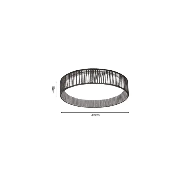 Inlight Πλαφονιέρα οροφής LED 36W 3CCT (by switch on base) από σχοινί και ακρυλικό D:43cm (42039-B) 2