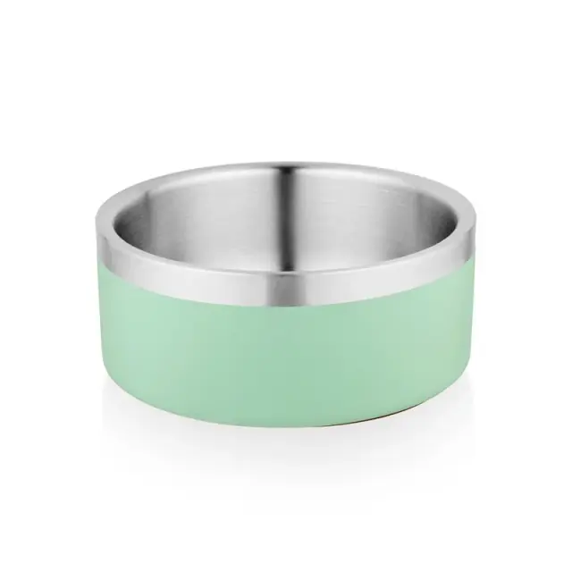 SW D Wall Flat Ανοξείδωτο Μπολ Με Διπλό Τοίχωμα & Αντιολισθητικό Λάστιχο Στον Πάτο Γαλάζιο 16cm Μπλε