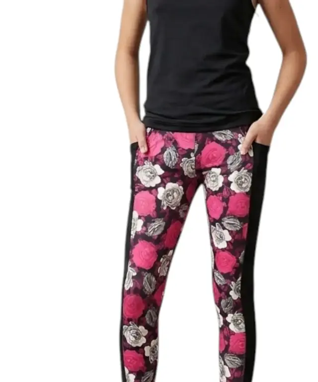 Nike - Αθλητικό Παιδικό Κολάν Rush Pink Flower 36J044-023 Μαύρο - 4 ετών