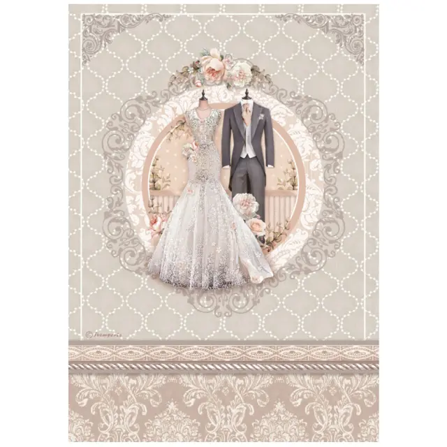 Ριζόχαρτο Stamperia 21x29cm, You and me, Wedding dress