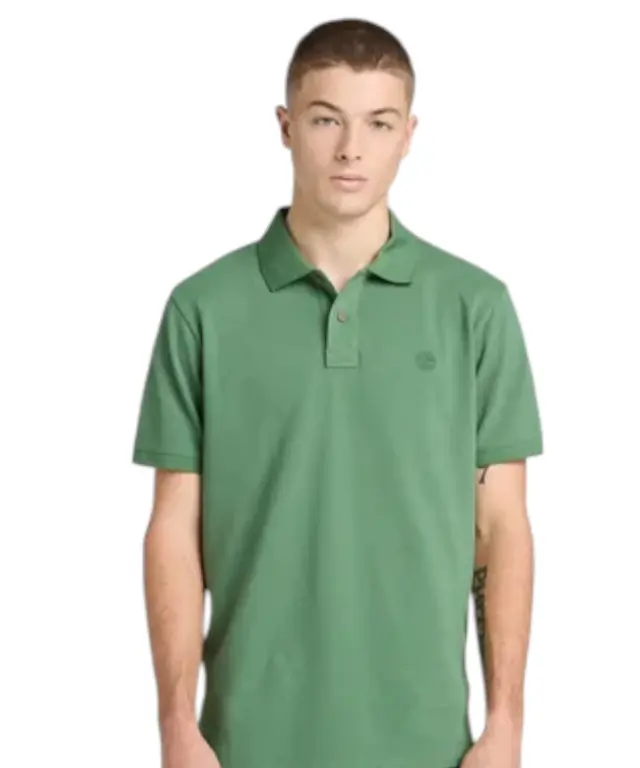 Timberland - Ανδρικό T-shirt Polo Short-Sleeve με Λογότυπο Oyster River TB0A2BRY-A6Z Πράσινο - S